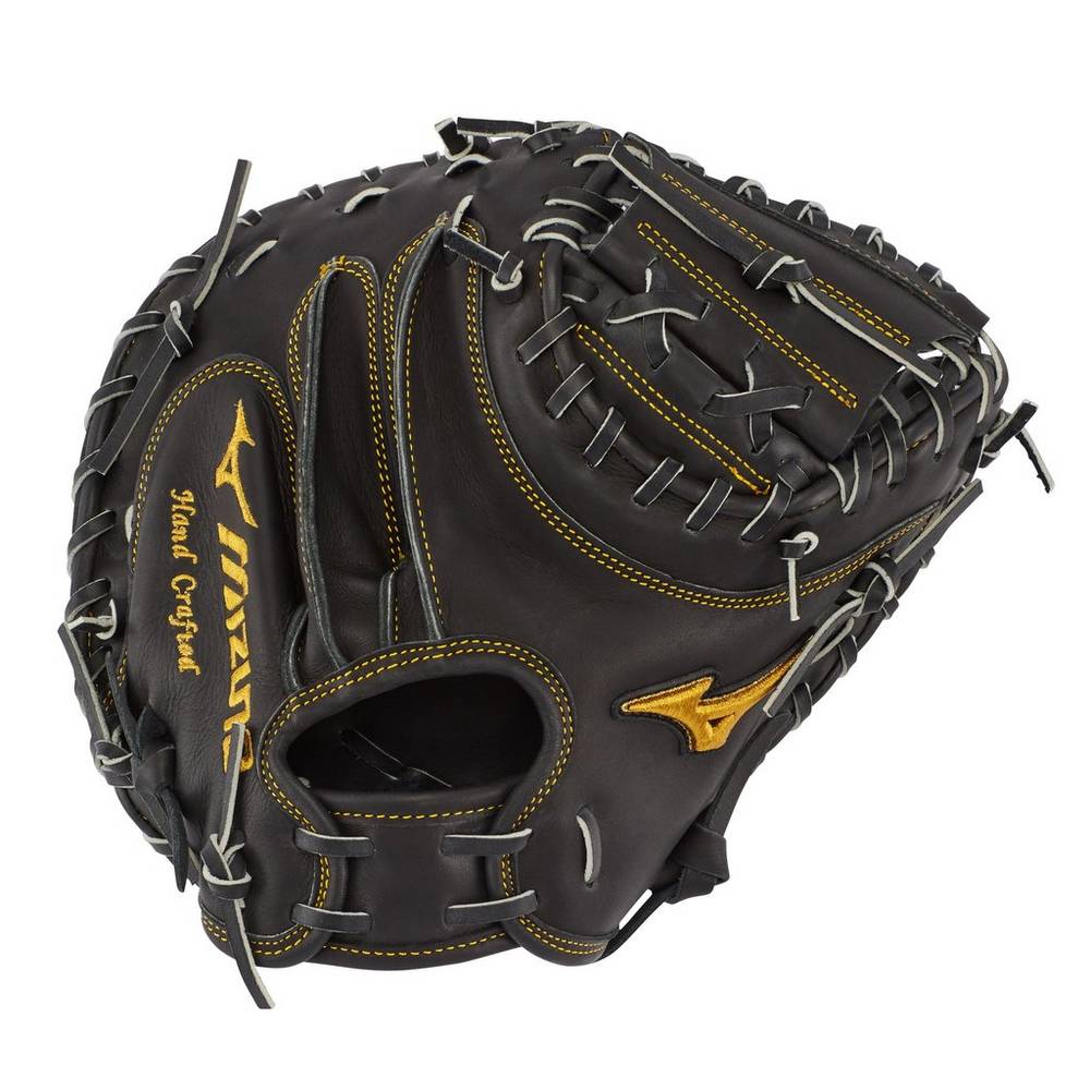 Mizuno Men's Pro Baseball Catcher’s Mitt 33.5" Catchers Mitt Black (312663-YGR)